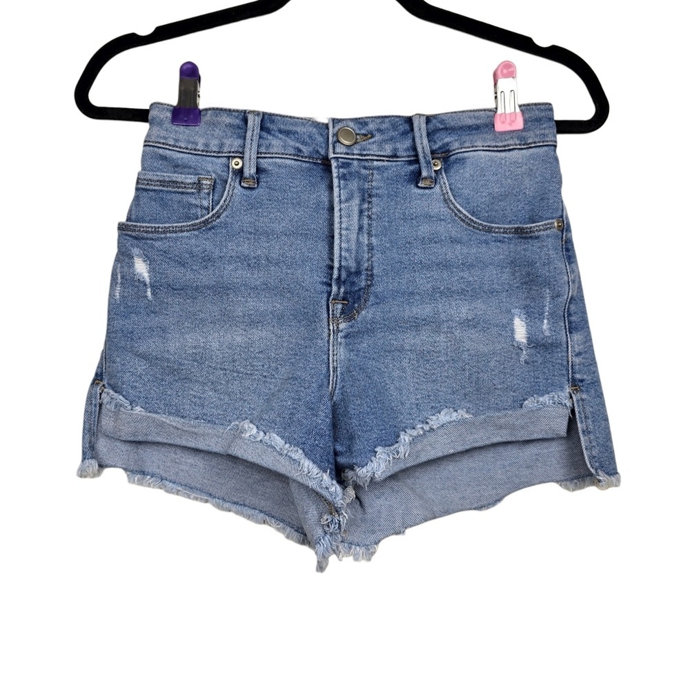 Good American Womens Blue Good Curve High Waist Denim Shorts Size 2